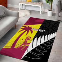 New Zealand and West Indies Cricket Custom Area Rug Black Cap Windies Together LT14 - Polynesian Pride
