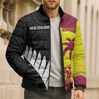 New Zealand and West Indies Cricket Custom Bomber Puffer Jacket Black Cap Windies Together LT14 - Polynesian Pride