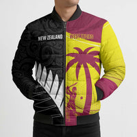 New Zealand and West Indies Cricket Custom Bomber Puffer Jacket Black Cap Windies Together LT14 - Polynesian Pride