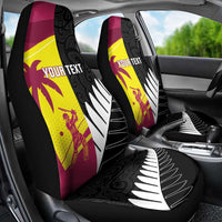 New Zealand and West Indies Cricket Custom Car Seat Cover Black Cap Windies Together - Polynesian Pride