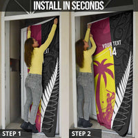 New Zealand and West Indies Cricket Custom Door Cover Black Cap Windies Together - Polynesian Pride