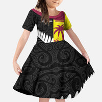 New Zealand and West Indies Cricket Custom Family Matching Tank Maxi Dress and Hawaiian Shirt Black Cap Windies Together - Polynesian Pride