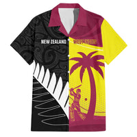 New Zealand and West Indies Cricket Custom Family Matching Tank Maxi Dress and Hawaiian Shirt Black Cap Windies Together - Polynesian Pride