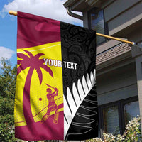 New Zealand and West Indies Cricket Custom Garden Flag Black Cap Windies Together - Polynesian Pride