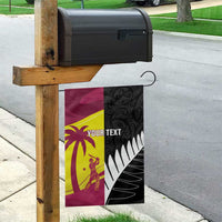 New Zealand and West Indies Cricket Custom Garden Flag Black Cap Windies Together - Polynesian Pride