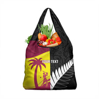 New Zealand and West Indies Cricket Custom Grocery Bag Black Cap Windies Together LT14 1-pack One Size Black - Polynesian Pride