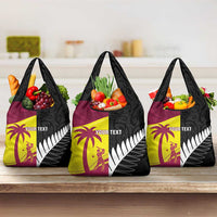 New Zealand and West Indies Cricket Custom Grocery Bag Black Cap Windies Together LT14 3-pack One Size Black - Polynesian Pride