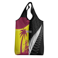 New Zealand and West Indies Cricket Custom Grocery Bag Black Cap Windies Together LT14 - Polynesian Pride