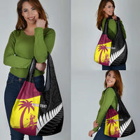 New Zealand and West Indies Cricket Custom Grocery Bag Black Cap Windies Together LT14 - Polynesian Pride