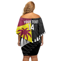 New Zealand and West Indies Cricket Custom Off Shoulder Short Dress Black Cap Windies Together - Polynesian Pride