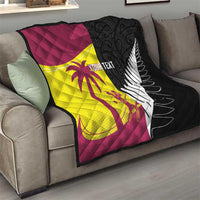 New Zealand and West Indies Cricket Custom Quilt Black Cap Windies Together LT14 - Polynesian Pride