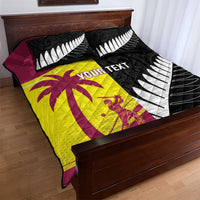 New Zealand and West Indies Cricket Custom Quilt Bed Set Black Cap Windies Together - Polynesian Pride