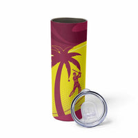 New Zealand and West Indies Cricket Custom Skinny Tumbler Black Cap Windies Together - Polynesian Pride