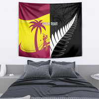 New Zealand and West Indies Cricket Custom Tapestry Black Cap Windies Together LT14 - Polynesian Pride