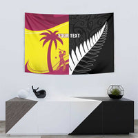 New Zealand and West Indies Cricket Custom Tapestry Black Cap Windies Together LT14 - Polynesian Pride