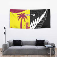 New Zealand and West Indies Cricket Custom Tapestry Black Cap Windies Together LT14 - Polynesian Pride