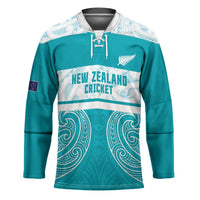New Zealand Silver Fern Cricket Custom Hockey Jersey Black Cap Teal Maori Pattern LT14 Unisex Teal - Polynesian Pride