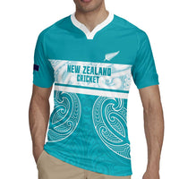 New Zealand Silver Fern Cricket Custom Rugby Jersey Black Cap Teal Maori Pattern LT14 - Polynesian Pride
