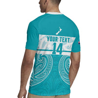New Zealand Silver Fern Cricket Custom Rugby Jersey Black Cap Teal Maori Pattern LT14 - Polynesian Pride