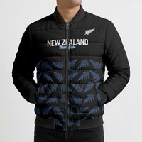 New Zealand Silver Fern Cricket Custom Bomber Puffer Jacket Black Cap T20 Version - Polynesian Pride