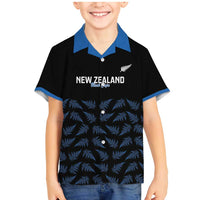 New Zealand Silver Fern Cricket Custom Family Matching Mermaid Dress and Hawaiian Shirt Black Cap T20 Version - Polynesian Pride