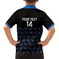 New Zealand Silver Fern Cricket Custom Family Matching Off Shoulder Maxi Dress and Hawaiian Shirt Black Cap T20 Version LT14 - Polynesian Pride