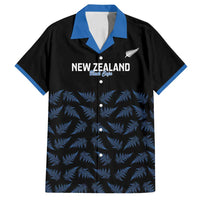 New Zealand Silver Fern Cricket Custom Family Matching Puletasi and Hawaiian Shirt Black Cap T20 Version - Polynesian Pride