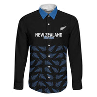 New Zealand Silver Fern Cricket Custom Family Matching Summer Maxi Dress and Hawaiian Shirt Black Cap T20 Version LT14 Dad's Shirt - Long Sleeve Black - Polynesian Pride