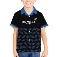 New Zealand Silver Fern Cricket Custom Kid Hawaiian Shirt Black Cap T20 Version LT14 Kid Black - Polynesian Pride