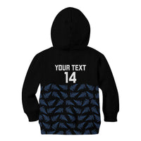New Zealand Silver Fern Cricket Custom Kid Hoodie Black Cap T20 Version - Polynesian Pride
