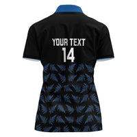 New Zealand Silver Fern Cricket Custom Women Polo Shirt Black Cap T20 Version LT14 - Polynesian Pride