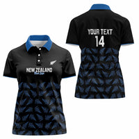 New Zealand Silver Fern Cricket Custom Women Polo Shirt Black Cap T20 Version LT14 - Polynesian Pride