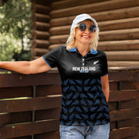 New Zealand Silver Fern Cricket Custom Women Polo Shirt Black Cap T20 Version LT14 - Polynesian Pride