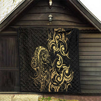 Gold And Black Aoteara Horse Racing Quilt NZ Maori Pattern