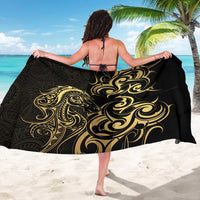 Gold And Black Aoteara Horse Racing Sarong NZ Maori Pattern