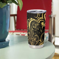 Gold And Black Aoteara Horse Racing Tumbler Cup NZ Maori Pattern