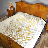 Gold And White Aoteara Horse Racing Quilt NZ Maori Pattern