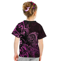 Pink Aoteara Horse Racing Kid T Shirt NZ Maori Pattern