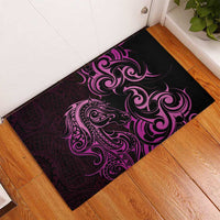 Pink Aoteara Horse Racing Rubber Doormat NZ Maori Pattern