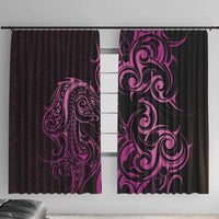 Pink Aoteara Horse Racing Window Curtain NZ Maori Pattern