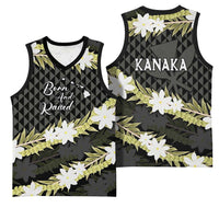 Born And Raised Aloha Hawaii Basketball Jersey Kanaka Kakau Hawaiian Tiare Pakalana Lei - Polynesian Pride