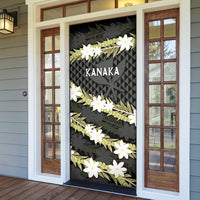 Born And Raised Aloha Hawaii Door Cover Kanaka Kakau Hawaiian Tiare Pakalana Lei - Polynesian Pride