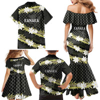 Born And Raised Aloha Hawaii Family Matching Mermaid Dress and Hawaiian Shirt Kanaka Kakau Hawaiian Tiare Pakalana Lei - Polynesian Pride
