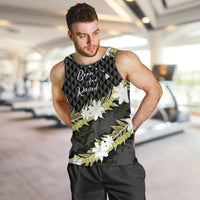 Born And Raised Aloha Hawaii Men Tank Top Kanaka Kakau Hawaiian Tiare Pakalana Lei - Polynesian Pride