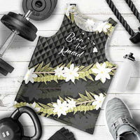 Born And Raised Aloha Hawaii Men Tank Top Kanaka Kakau Hawaiian Tiare Pakalana Lei - Polynesian Pride