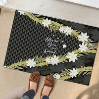 Born And Raised Aloha Hawaii Rubber Doormat Kanaka Kakau Hawaiian Tiare Pakalana Lei - Polynesian Pride