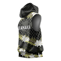 Born And Raised Aloha Hawaii Sleeveless Hoodie Kanaka Kakau Hawaiian Tiare Pakalana Lei - Polynesian Pride