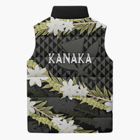 Born And Raised Aloha Hawaii Sleeveless Puffer Jacket Kanaka Kakau Hawaiian Tiare Pakalana Lei - Polynesian Pride