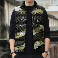 Born And Raised Aloha Hawaii Sleeveless Puffer Jacket Kanaka Kakau Hawaiian Tiare Pakalana Lei - Polynesian Pride