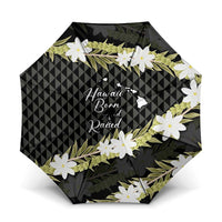 Born And Raised Aloha Hawaii Umbrella Kanaka Kakau Hawaiian Tiare Pakalana Lei - Polynesian Pride